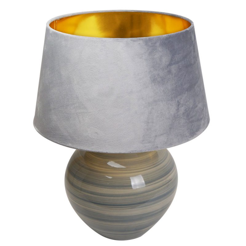 Lámpara de mesa cerámica con pantalla terciopelo Betta