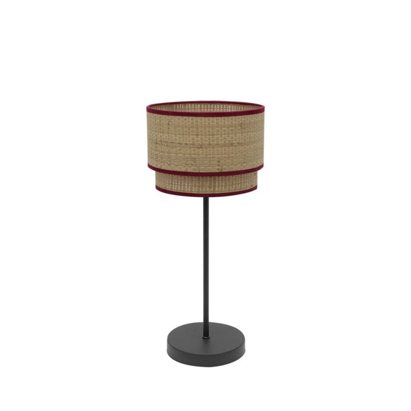 Lámpara mesa pantalla arpillera 18 cm Roque